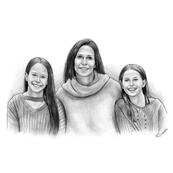 Custom Family Portrait from Multiple Photos, Personalized Pencil Drawing  Portrait From Photo, Merging Photos Of Loved ones - Stunning Gift Store